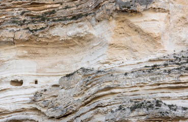 Alcalá del Júcar, is located on a rock formed by the gorge of the Júcar River, cave houses roman bridge, castle, Church of San Andrés Apóstol (Albacete, Spain).