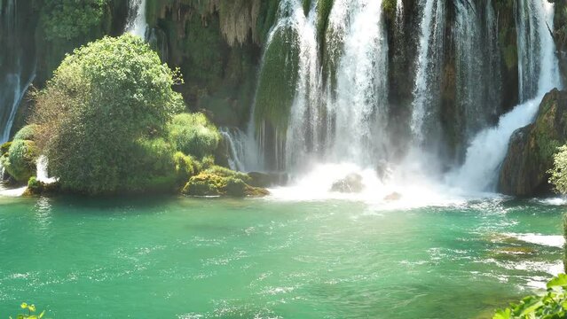 kravica waterfall on the trebizat river in bosnia and herzegovina  4K 