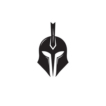 Spartan helmet in cartoon, doodle style . Image for t-shirt, web, mobile apps and ui. Isolated 2d vector illustration in logo, icon, sketch style, Eps 10, black and white. AI Generative