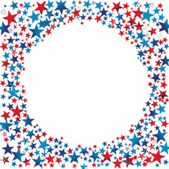 Obraz premium Patriotic stars and stripes border on a white background.