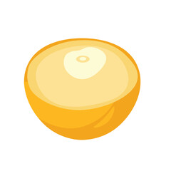 Yellow coconut palm fruit vector illustration, flat icon isolated on white background 