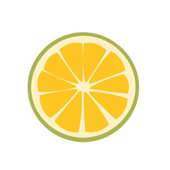 Green orange fruit slice vector image, isolated on white background 