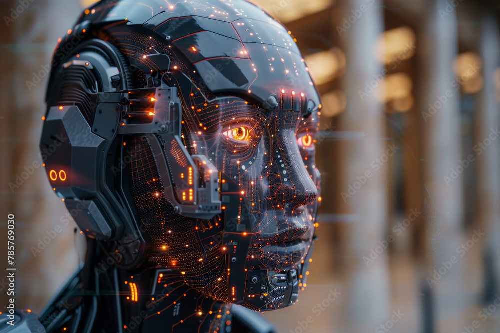 Poster an ai-driven content generation tool creating articles, stories, or music based on input data and pa
