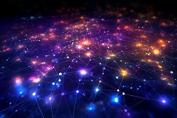 Obraz premium Intricate Web of Fiber Optic Cables Transmitting Data Signals 