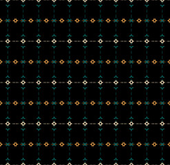 Naklejka premium seamless abstract pattern with elements on black background for background textures fabric surface design packaging vector illustration