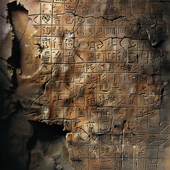 Intriguing Scrolls of Early Civilization: Revealing the Impressions of World's Oldest Language - obrazy, fototapety, plakaty