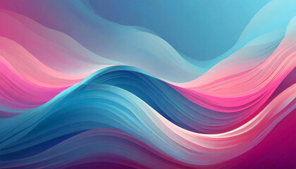 Blue with pink abstract wavy colored background, bright colors, illustration.