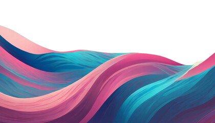 Blue with pink over white copy space, abstract wavy colored background, bright colors, illustration.