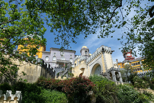 The Pena palace in Sintra, Portugal (Parque e Palacio Nacional da Pena), A UNESCO World Heritage Site.