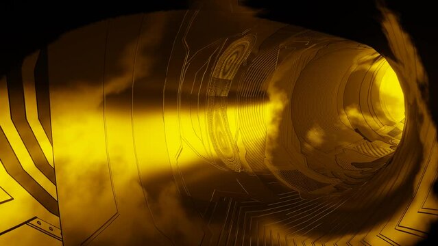 An energy tunnel of neon mystical light. Seamless looping animation