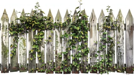 wooden fence with green bushes