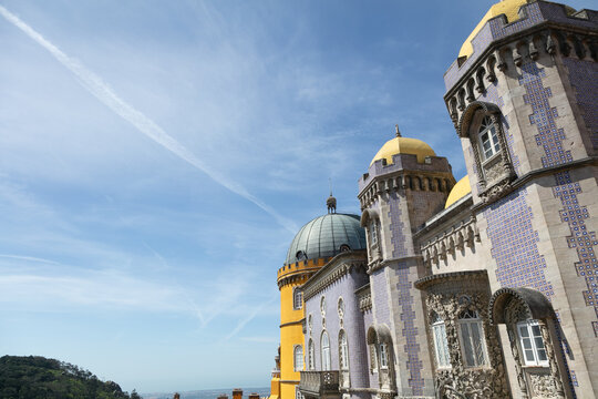 The Pena palace in Sintra, Portugal (Parque e Palacio Nacional da Pena), A UNESCO World Heritage Site.