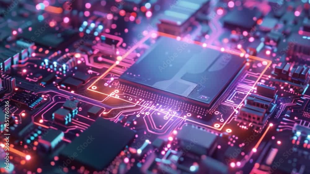 Poster Close Up View of Computer Chip