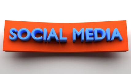 Social media button orange and blue