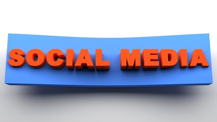 Social media button white. orange and blue