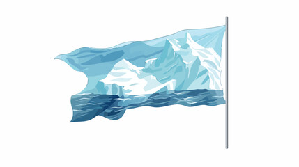 Antarctica flag waving wide format. flat vector isolated