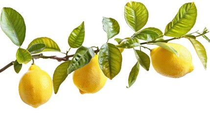 fresh lemon tree on white background in high resolution