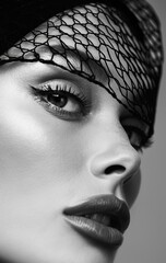 black and white portrait of a woman