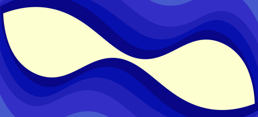 Vector blue line background curve element with white space for text and message design, overlapping layers