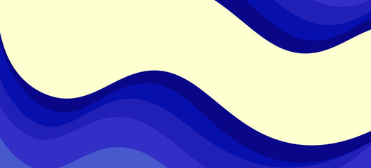 Vector blue line background curve element with white space for text and message design, overlapping layers