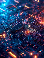 Fototapeta premium Quantum computer, computer interior