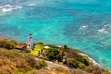 Historic Diamond Head Lighthouse in Honolulu, Oahu, Hawaii