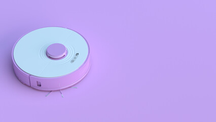 Modern robot vacuum cleaner on the plain background

