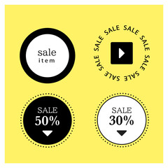 オープンセール用シンプルフレーム　イラストベクター素材