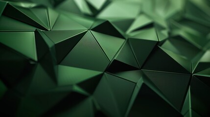 abstract low poly green dark background