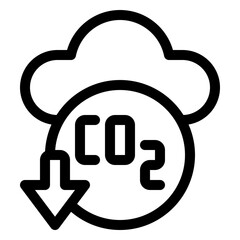 carbon levels decrease outline icon and illustration