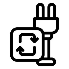 Obraz premium electric plug renewable energy outline icon and illustration
