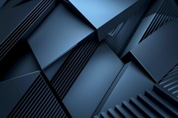 Obraz premium A blue abstract image with many different shapes and lines