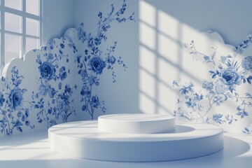 White and Blue Room With a Window