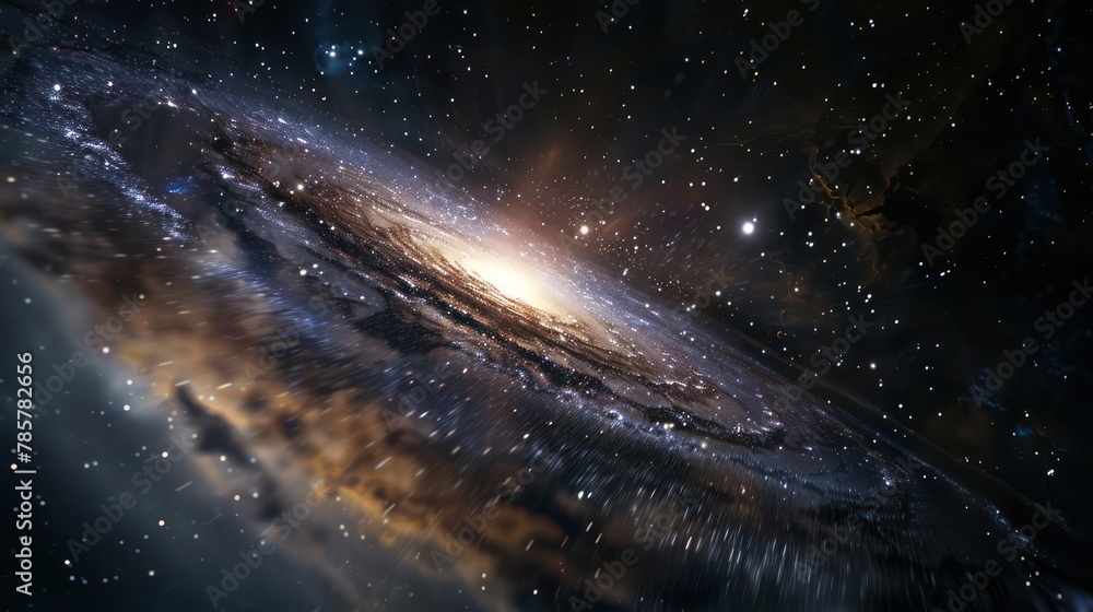 Wall mural space background featuring dynamic speed of light in a galaxy