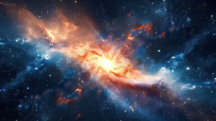 Space background featuring dynamic speed of light in a galaxy