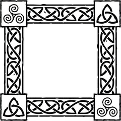 Small Square Celtic Frame - Triquetra, Spiral