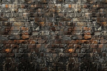 A brick wall with a lot of cracks and dirt on it - obrazy, fototapety, plakaty