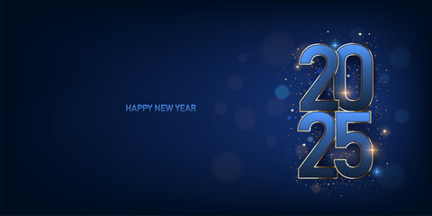Happy new year 2025 background. Holiday greeting card design. Vector illustration.
