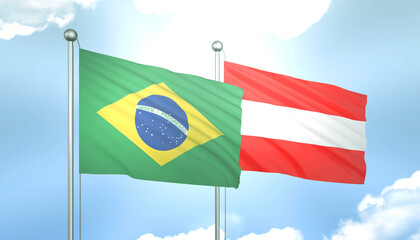 Brazil and Austria Flag Together A Concept of Relations