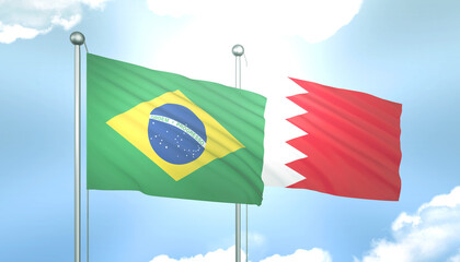 Brazil and Bahrain Flag Together A Concept of Relations