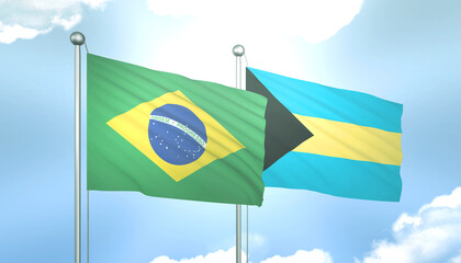 Brazil and Bahamas Flag Together A Concept of Relations