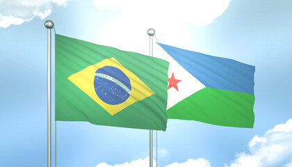 Brazil and Djibouti Flag Together A Concept of Relations