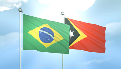 Brazil and East Timor Leste Flag Together A Concept of Relations