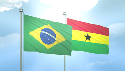 Brazil and Ghana Flag Together A Concept of Relations