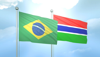 Brazil and Gambia Flag Together A Concept of Relations