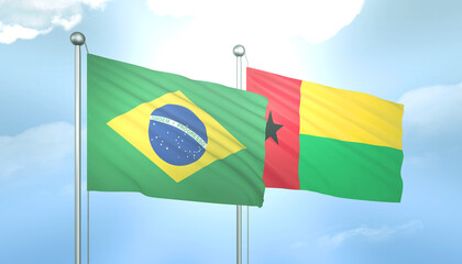 Brazil and Guinea Bissau Flag Together A Concept of Relations