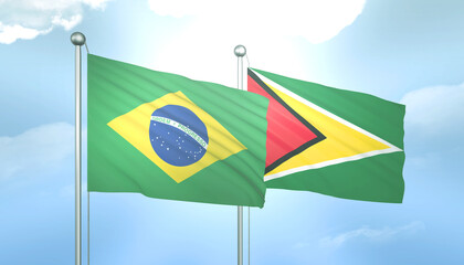 Brazil and Guyana Flag Together A Concept of Relations