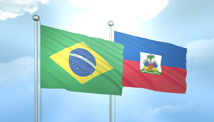 Brazil and Haiti Flag Together A Concept of Relations