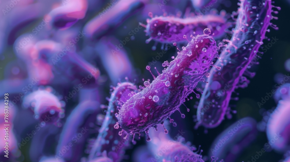 Poster a highly detailed image of individual bacteria within a larger aggregate making it apparent that eve