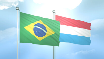 Brazil and Luxembourg Flag Together A Concept of Relations